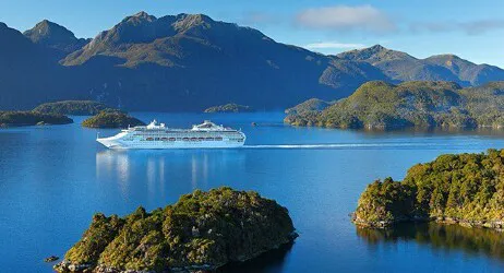 Aerial view of the Dusky Sound, New Zealand
