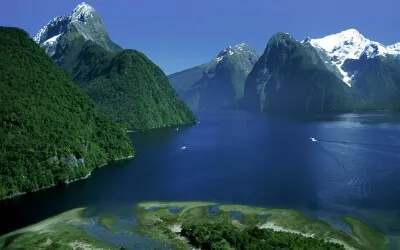 Aerial view of the Fiordland National Park, New Zealand