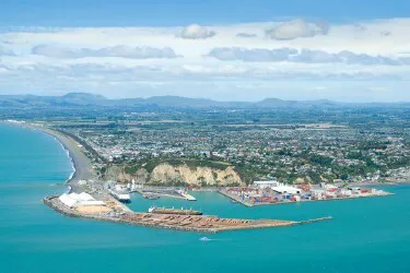 Aerial view of the Port of Napier, New Zealand