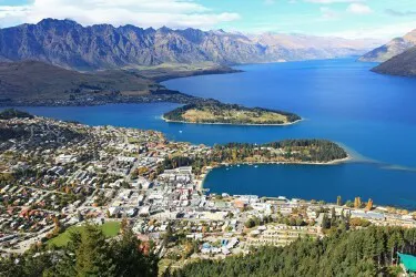 Aerial view of the the Port of Picton, New Zealand