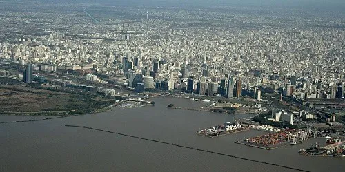 Aerial view of the the Port of Buenos Aires, Argentina