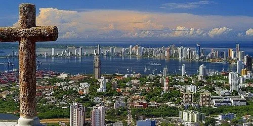 Aerial view of the the Port of Cartagena, Colombia