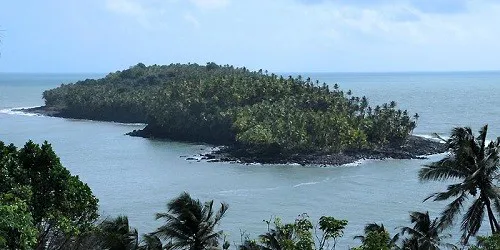 Aerial view of the the Port of Devil's Island, French Guiana