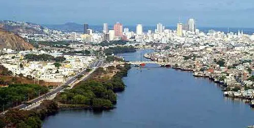 Aerial view of the the Port of Guayaquil, Ecuador