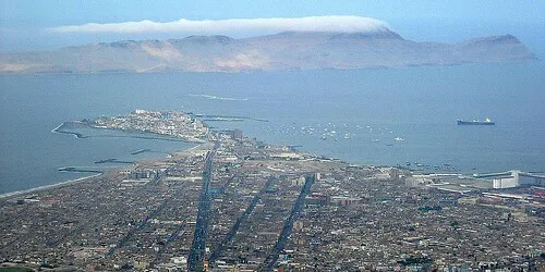Aerial view of the the Port of Lima (Callao), Peru