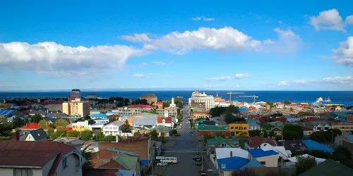 Aerial view of the the Port of Punta Arenas, Chile