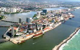 Aerial view of the Port of Recife, Brazil