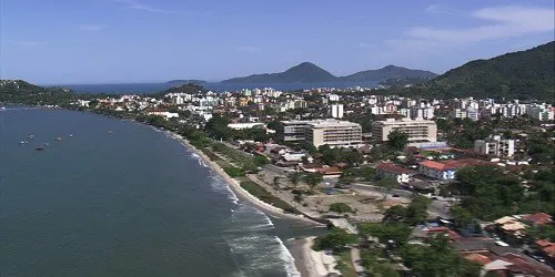 Aerial view of the the Port of Ubatuba, Brazil