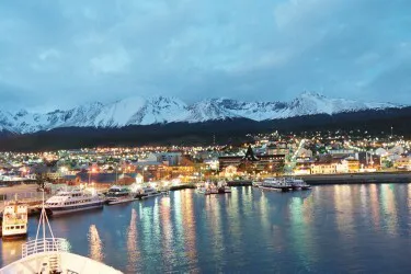 Aerial view of the the Port of Ushuaia, Argentina