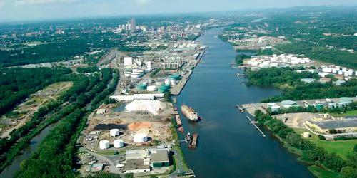 Aerial view of the the Port of Albany, New York