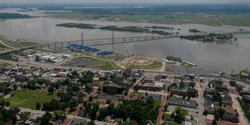 Aerial view of the the Port of Alton, Illinois