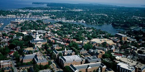Aerial view of the the Port of Annapolis, Maryland