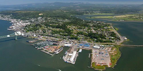 Aerial view of the the Port of Astoria, Oregon