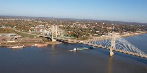 Aerial view of the the Port of Cape Girardeau, Missouri