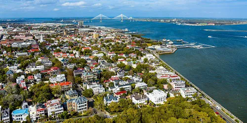 Aerial view of the Port of Charleston, South Carolina