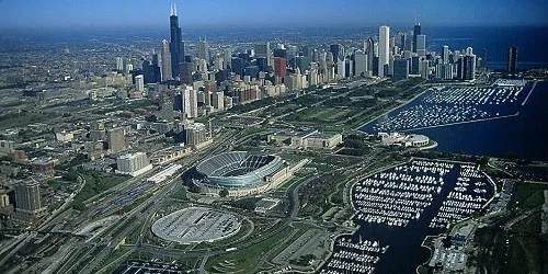 Aerial view of the the Port of Chicago, Illinois