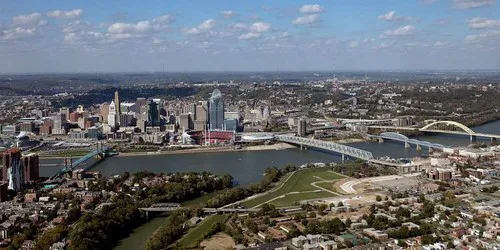 Aerial view of the the Port of Cincinnati, Ohio