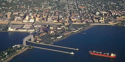 Aerial view of the the Port of Duluth, Minnesota