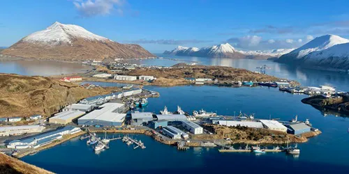 Aerial view of the Port of Dutch Harbor, Alaska