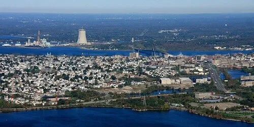 Aerial view of the the Port of Fall River, Massachusetts