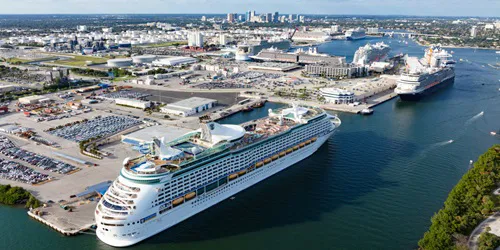 Aerial view of the Port of Ft. Lauderdale (Port Everglades), Florida