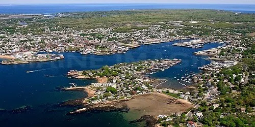 Aerial view of the the Port of Gloucester, Massachusetts