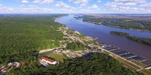 Aerial view of the the Port of Grafton, Illinois
