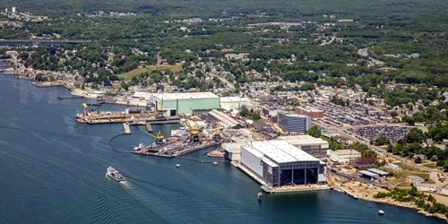 Aerial view of the the Port of Groton, Connecticut