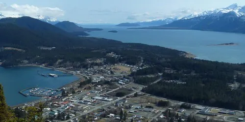 Aerial view of the the Port of Haines, Alaska