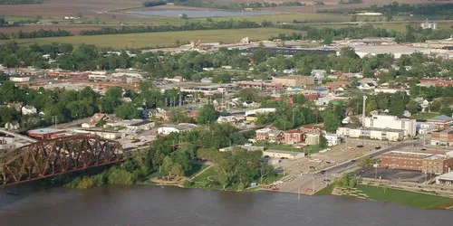 Aerial view of the the Port of Henderson, Kentucky