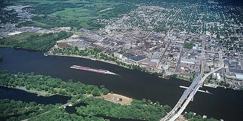 Aerial view of the the Port of LaCrosse, Wisconsin