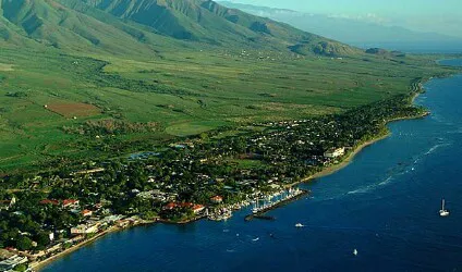 Aerial view of the the Port of Lahaina, Maui, Hawaii