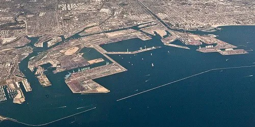 Aerial view of the the Port of Los Angeles, California