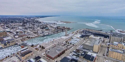 Aerial view of the the Port of Manitowoc, Wisconsin