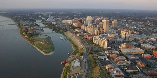 Aerial view of the the Port of Memphis, Tennessee