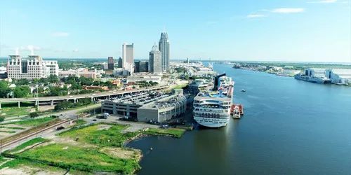 Aerial view of the Port of Mobile, Alabama