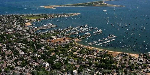 Aerial view of the the Port of Nantucket, Massachusetts