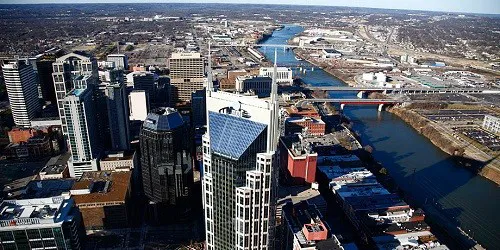 Aerial view of the Port of Nashville, Tennessee