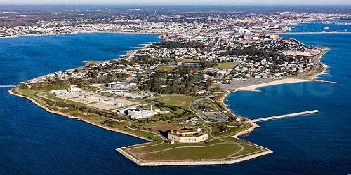 Aerial view of the Port of New Bedford, Massachusetts