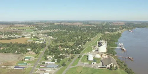 Aerial view of the the Port of New Madrid, Missouri