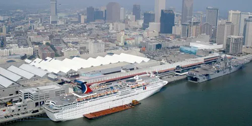 Aerial view of the the Port of New Orleans, Louisiana