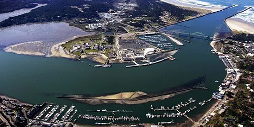 Aerial view of the Port of Newport, Oregon