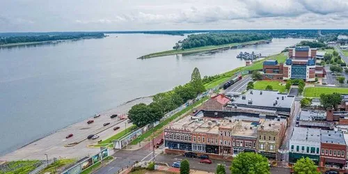Aerial view of the the Port of Padukah, Kentucky