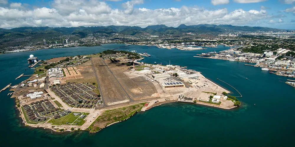 Aerial view of the the Port of Pearl Harbor, Hawaii