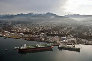 Aerial view of the Port Angeles, Washington