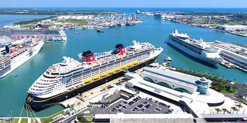 Aerial view of Port Canaveral, Florida