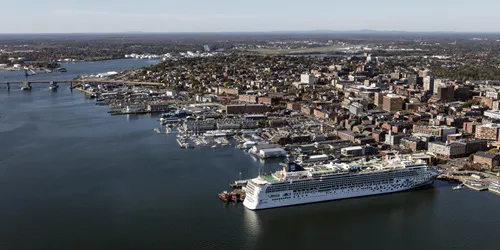 Aerial view of the the Port of Portland, Maine
