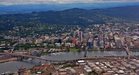 Aerial view of the the Port of Portland, Oregon