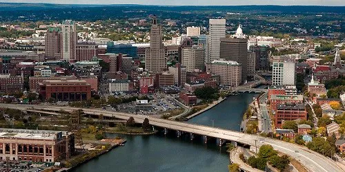 Aerial view of the Port of Providence, Rhode Island