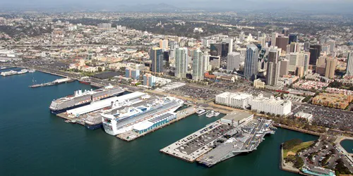Aerial view of the the Port of San Diego, California